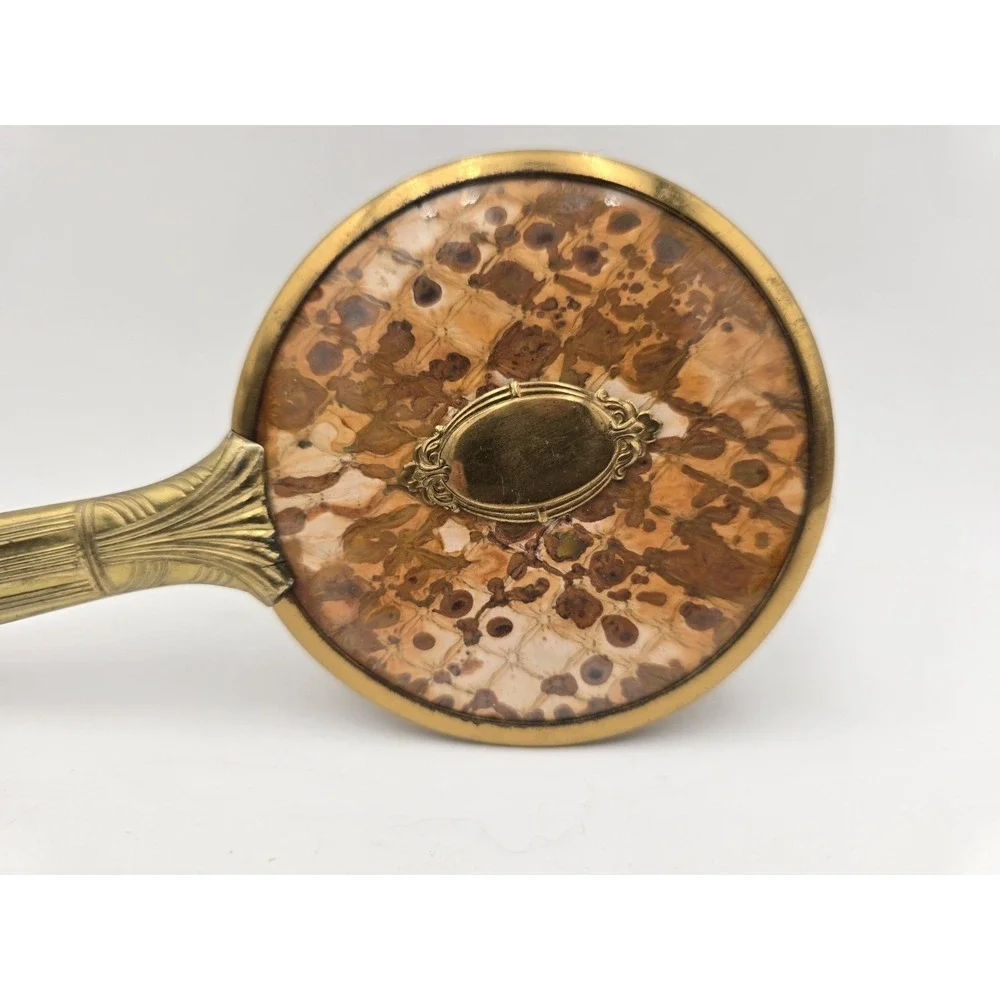 Antique Brass & Lucite Hairbrush Art Deco